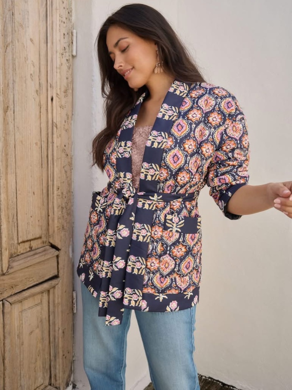 NWT VENUS Quilted Jacket with Belt - Picture 5 of 16